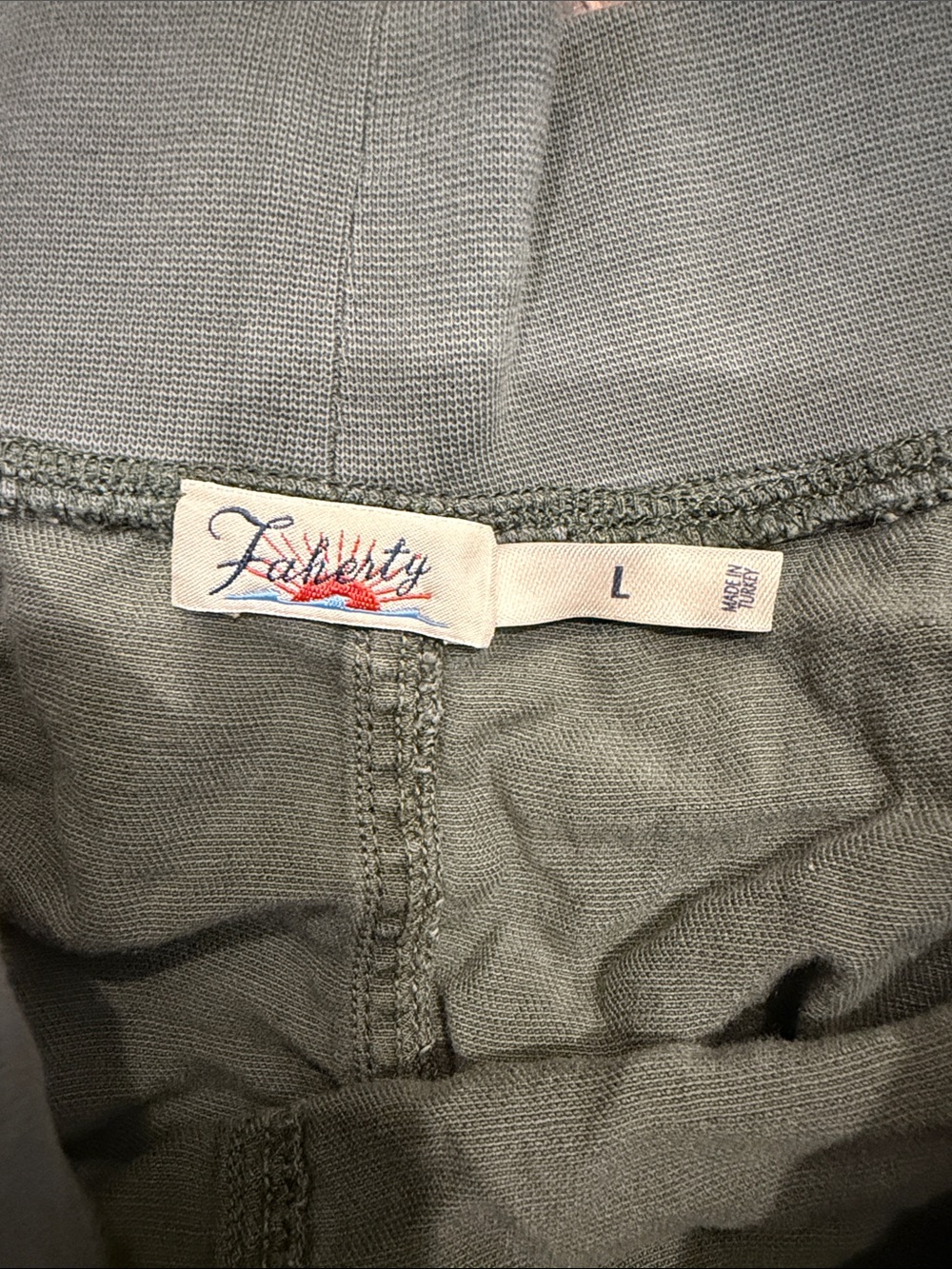 Faherty Olive Green Arlie Shorts with Elastic Waistband - Picture 2 of 6